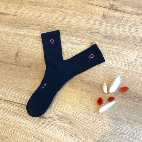 Chaussettes Pied Nuque - Pink Navy
