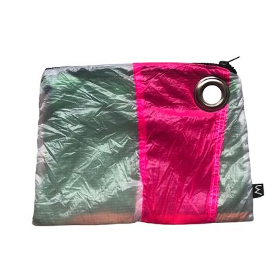 Pochette voile parachute recyclée rose