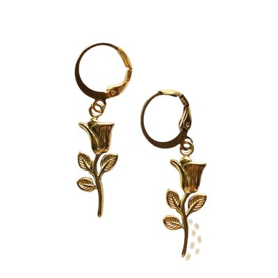 rose earrings gold