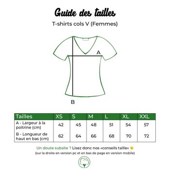 T-shirt Femme col V blanc crème chiné en coton BIO 4