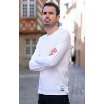 T-shirt manches longues hommes blanc en coton BIO 3