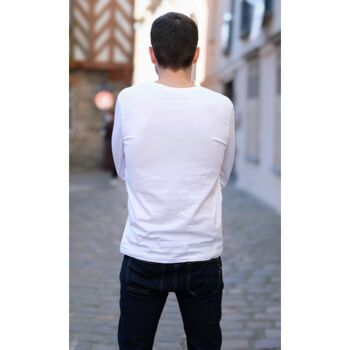 T-shirt manches longues hommes blanc en coton BIO 4