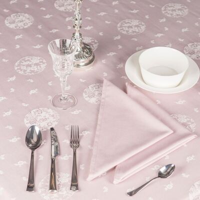 Pixie Tablecloth and Napkin Set, Dusty Pink