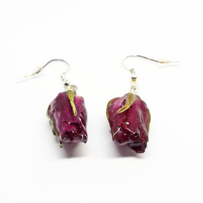 mini rose earrings