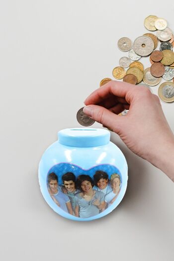 Tirelire One Direction en céramique rouge et bleu 5