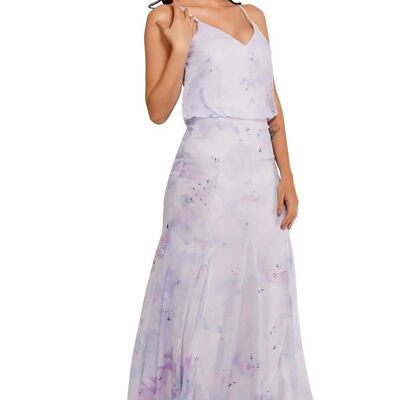 Kiva Lilac Floral Printed Maxi Dress
