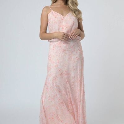 Kiva Pink Floral Printed Maxi Dress