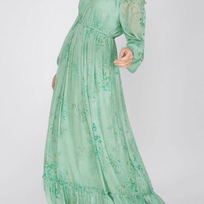 Maria Green Printed Maxi Dress