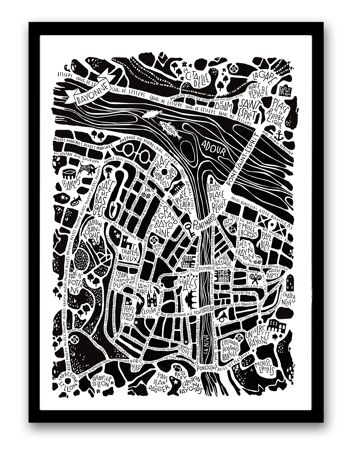 POSTER plan de ville  -  BAYONNE  -  city map 30x40cm 2