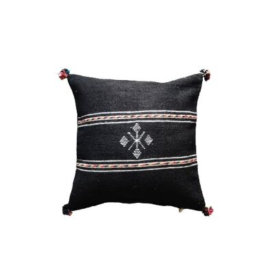 Coussin Berbère Noir avec liséré