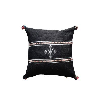 Black Berber cushion with edging