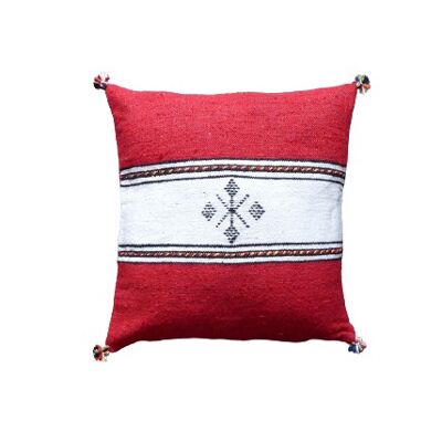 Red and white Berber cushion