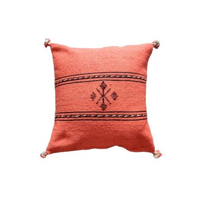 Orange Berber cushion with edging