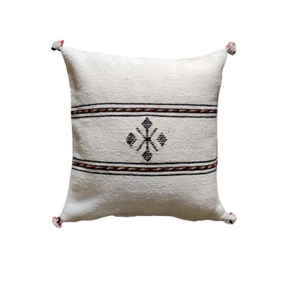 Cuscino berbero bianco con bordo
