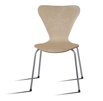 Chaise de salle à manger empilable en bois de couleur naturelle pieds en métal design nordique. DANAT-2. pour salle à manger, cuisine, balcon, chambre, hospitalité (vendu en lot de 2 unités) 1