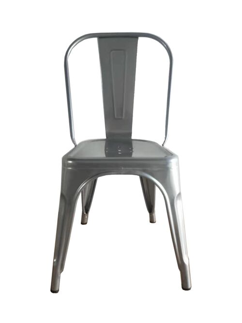 Silla color gris diseño industrial metal. HKM001-2. Silla para comedor, cocina, balcón, terraza interior, hostelería (Se venden en Pack de 2 unidades)