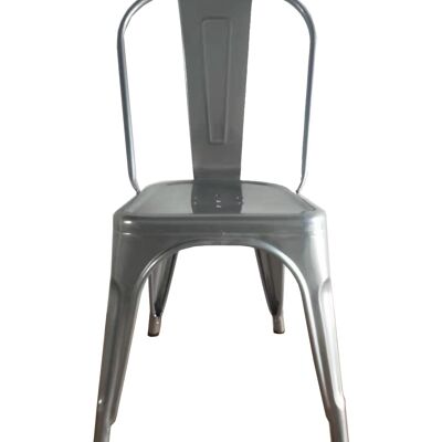 Silla color gris diseño industrial metal. HKM001-2. Silla para comedor, cocina, balcón, terraza interior, hostelería (Se venden en Pack de 2 unidades)