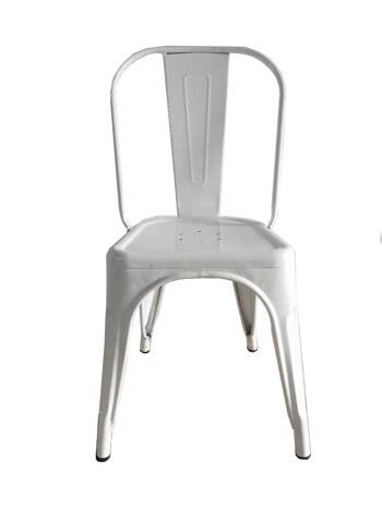 Chaise en métal design industriel blanc. HKM001B-2. Chaise pour salle à manger, cuisine, balcon, terrasse intérieure, hospitalité (Vendu en Pack de 2 unités) 1