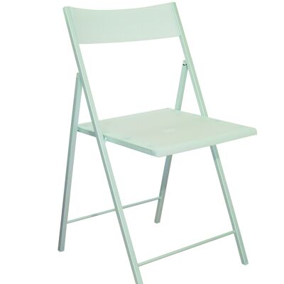 Silla plegable metal y plástico color blanco. SLIMBLA. Para cocina, escritorio, balcón, terraza, banquetes, eventos, hoteles. (Se venden en Pack de 6 unidades)