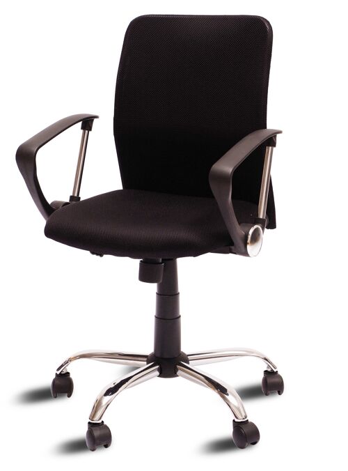 Silla de escritorio giratoria y basculante color negro. COLUMBIA. para estudio,despacho,oficina, ideal para teletrabajo.