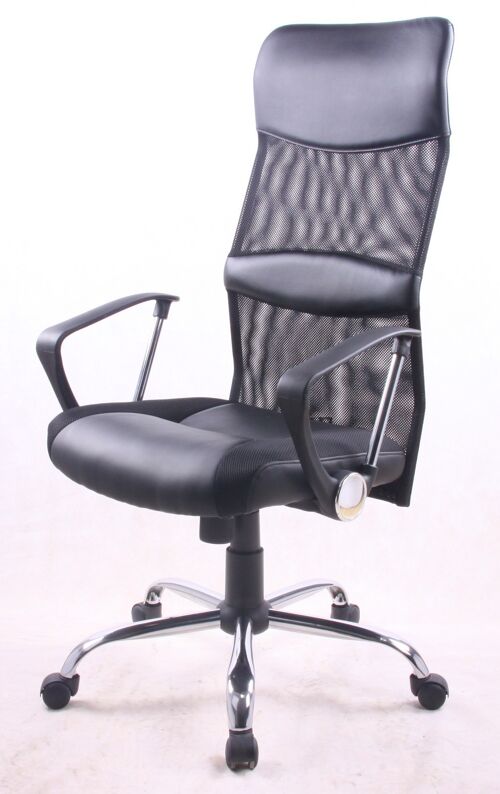 Silla de escritorio giratoria y basculante color negro. YALE. para estudio,despacho,oficina, ideal para teletrabajo.