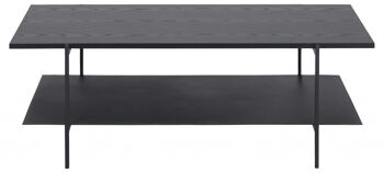 Table basse rectangulaire en métal noir, 2 étagères en bois, AT091, petite table pour salon, salle à manger ou canapé 1