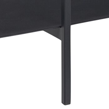 Table basse rectangulaire en métal noir, 2 étagères en bois, AT091, petite table pour salon, salle à manger ou canapé 5