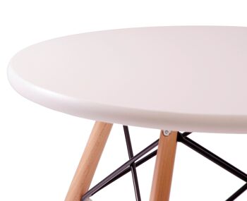 Auxiliaire ou table basse en bois naturel et blanc de style nordique.BEAT COFFEE. pour salon, bureau, chambre 2