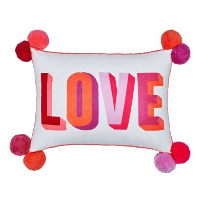 Letterpop LOVE Embroidered Cushion Pinks