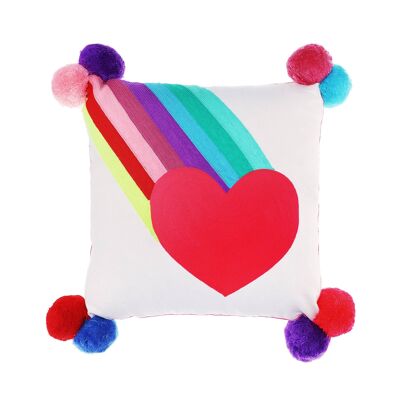 Rainbow Burst with Heart Cushion