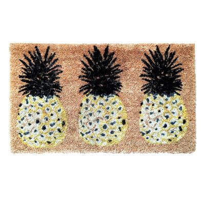 Three Pineapples Door Mat - Yellow