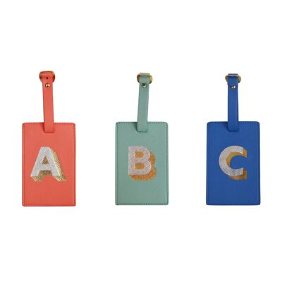 Metallic Letter Luggage Tag