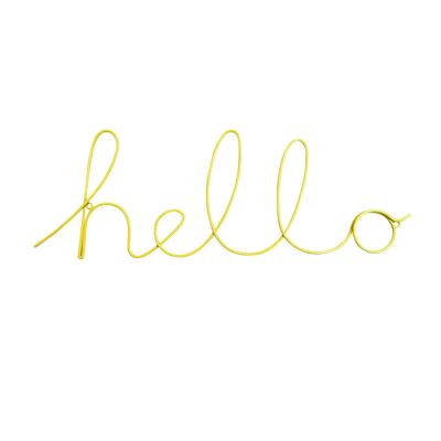 Hello Wire Word - Bright Yellow