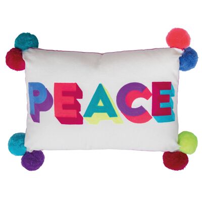 Multicoloured Peace Cushion