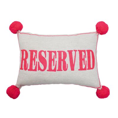 Reserved Coral on Linen Rectangular Cushion
