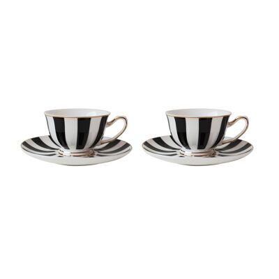 Mini Stripy Teacups and Saucer - Set of 2