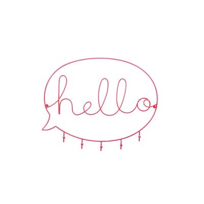 Hello Wire Hooks Speech Bubble - Neon Pink