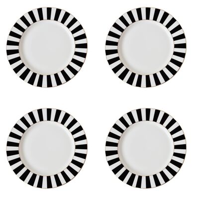 Stripy Tea Plates - Set of 4