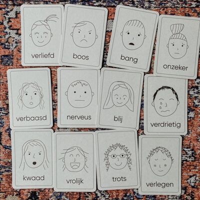 Flashcards d'émotion - Outil d'apprentissage Montessori