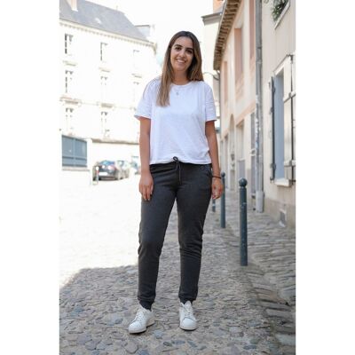 Le jogging moelleux mixte gris foncé chiné en coton bio