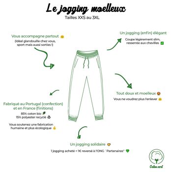 Le jogging moelleux mixte gris foncé chiné en coton bio 3