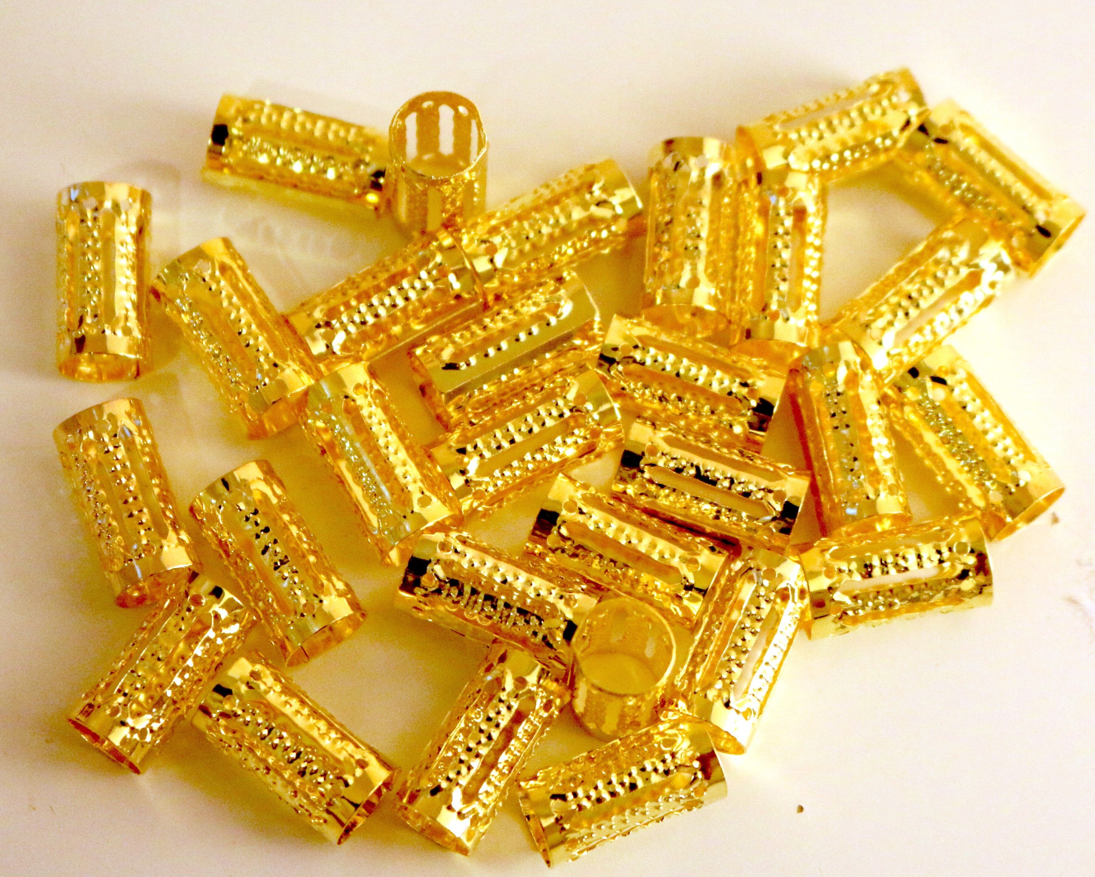 Polsini per capelli - Oro (confezione da 10) - Lunghi