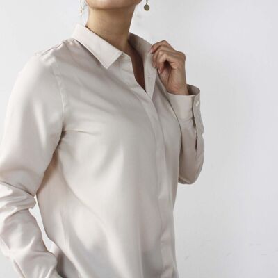 Essential shirt - Beige - visible front buttons - 2