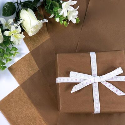 Papier de soie marron chocolat - 25 feuilles 50 cm x 75 cm | Emballage écologique