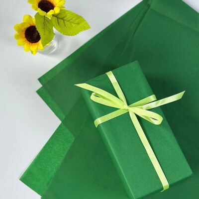 Papier de soie vert foncé - 60 feuilles 50 cm x 75 cm | Emballage écologique