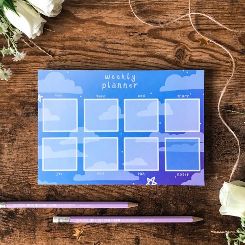 Sky Weekly Calendar Memo Pad