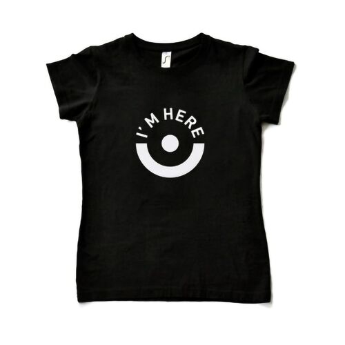 Black T-shirt Woman - Here design