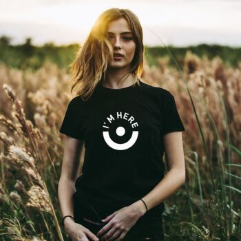 T-shirt noir Femme - Here design 2
