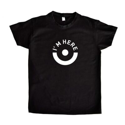 Schwarzes T-Shirt Mann - Hier Design
