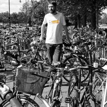 T-shirt blanc Homme - Design Bike to the Future 2